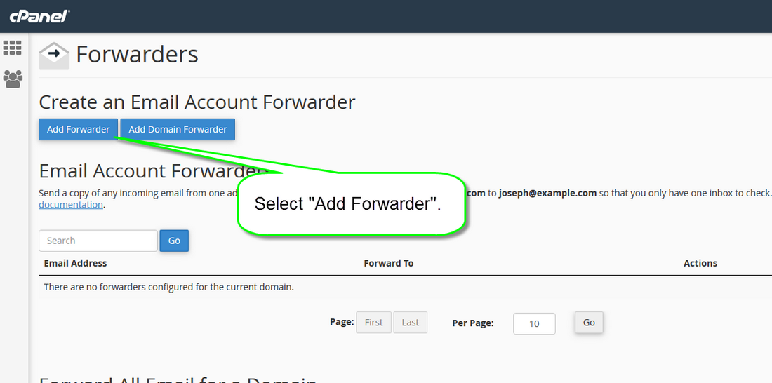 Email forwarder step 2